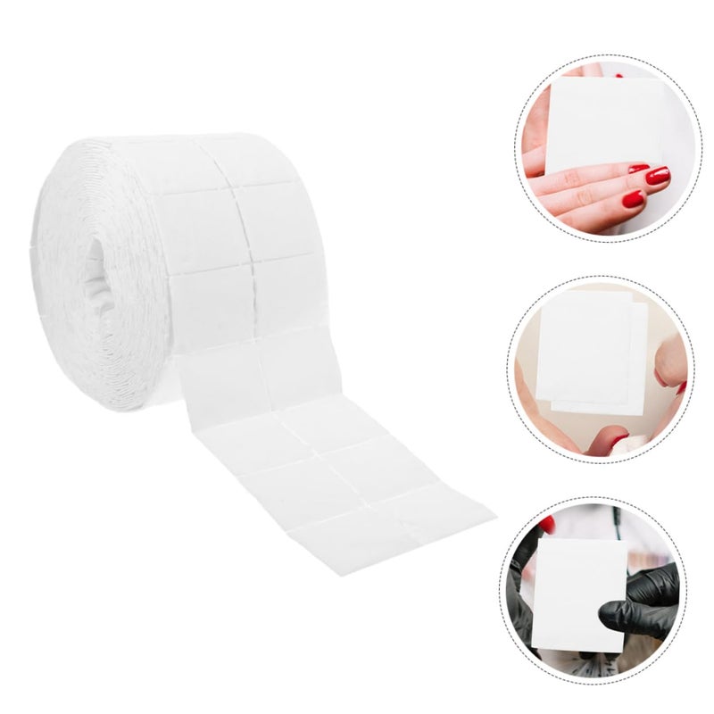 مناديل الأظافر الخالية من الوبر 500 ورقة 2 لفة مناشف قابلة للتخلص منها لإزالة مكياج مانيكير - Image 2